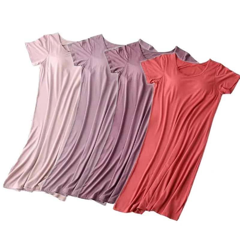 Fdfklak Nightgowns Women Short Sleeve Modal Cotton Sleepwear — main product photo
