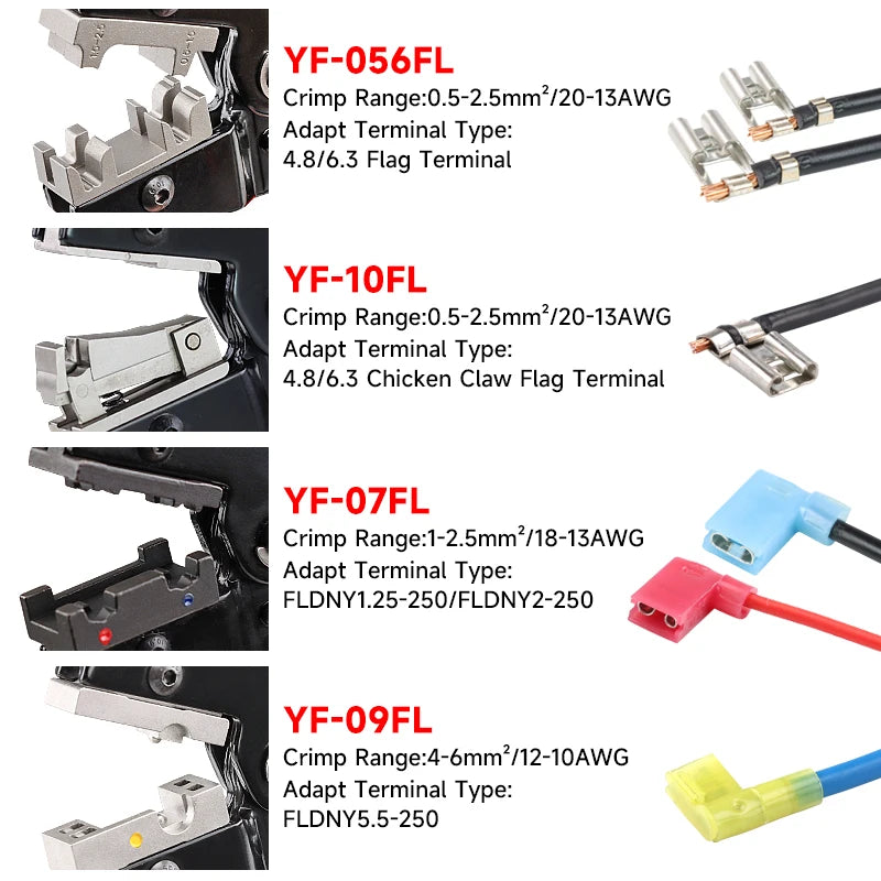 Flag Terminal Spade Female Connectors Crimping Tools L-shaped — product photo 5 of 6