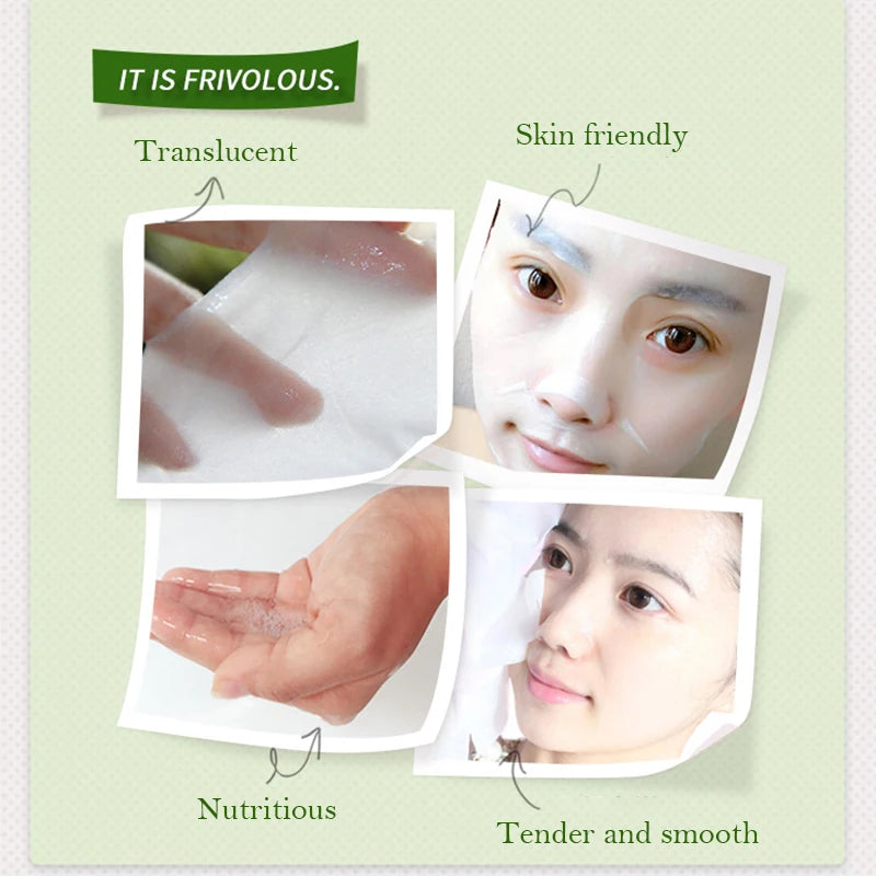 10pcs Natural Plant Facial Mask Moisturizing Oil Control