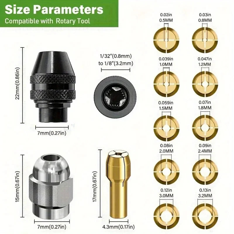Premium Rotary Tool Chuck Set-Quick Change Drill Adapter — product photo 2 of 6