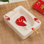 European Poker Ashtray Red Heart A Creative Porcelain — main product photo