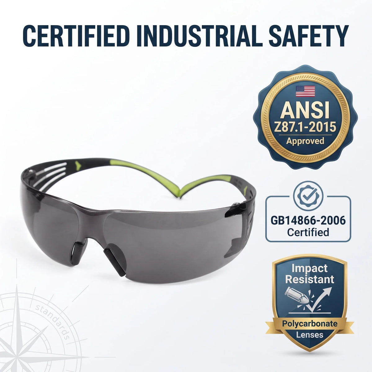 3M SF402AF Safety Glasses ANSI Z87.1 Clear Goggles — product photo 3 of 6