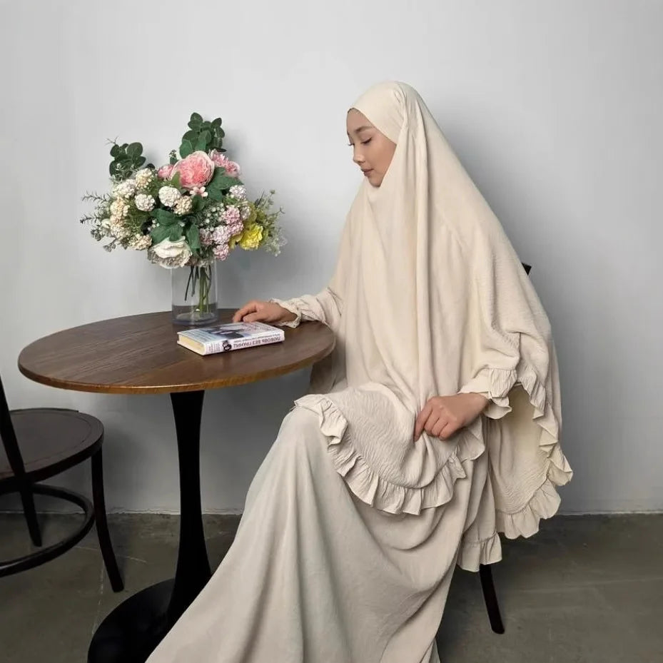 Eid Ramadan Abaya Khimar Set Muslim Women Prayer