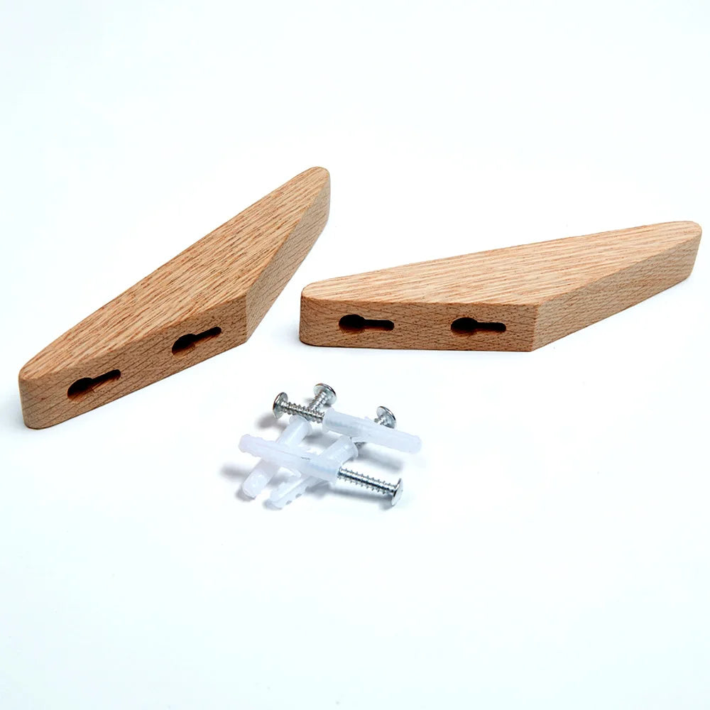 1/4pcs Natural Wood Clothes Hanger Wall Mounted Coat — product photo 5 of 6