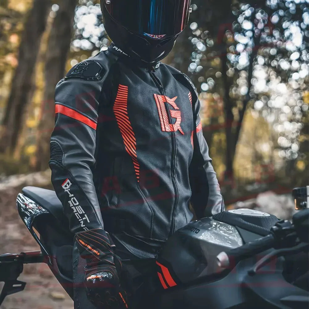 Men's All-Weather Waterproof PU Leather Motorcycle Jacket CE — product photo 5 of 6