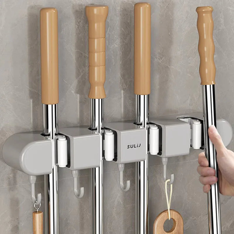 Mop Holder Broom Stand Wall Mounted Mop Support — product photo 2 of 6