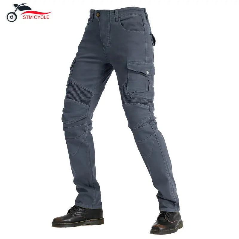 Motorcycle Jeans Men's Casual Workwear Stretch Retro Motorcycle — product photo 2 of 6
