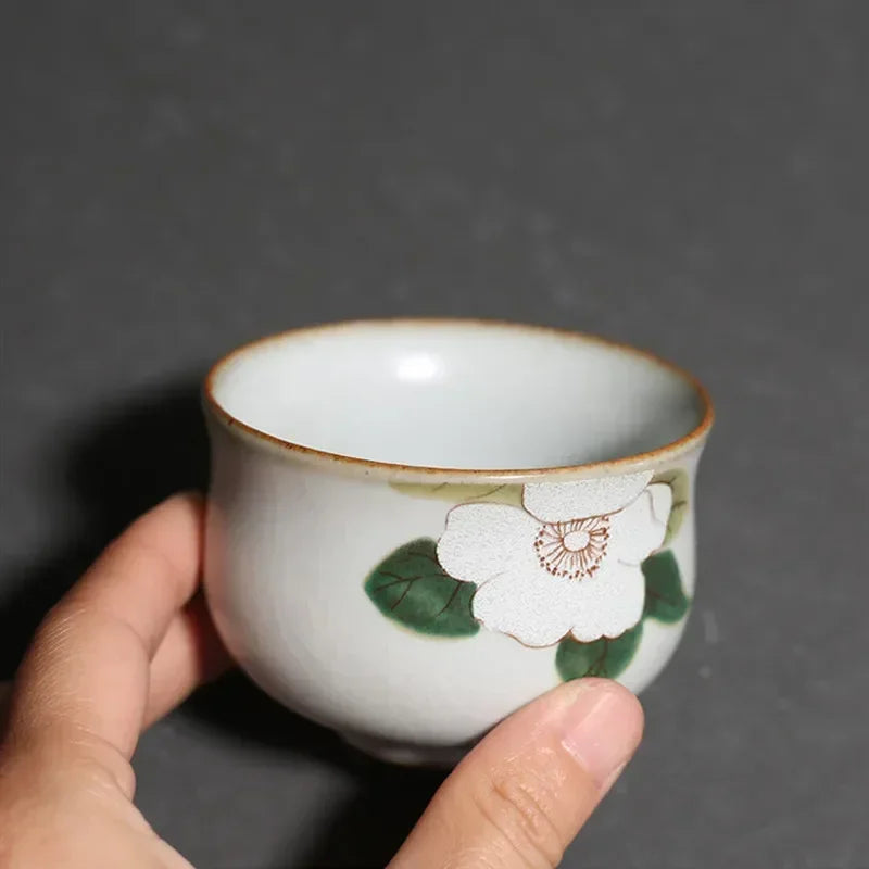 Retro Ru Kiln Ceramic Teacup Travel Portable Meditation — product photo 5 of 6
