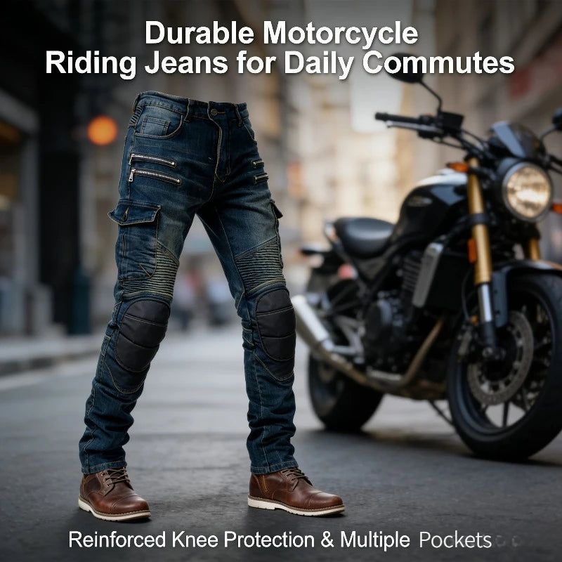 Moto Riding Jeans Protective Gear Anti-Fall Racing Pants — main product photo