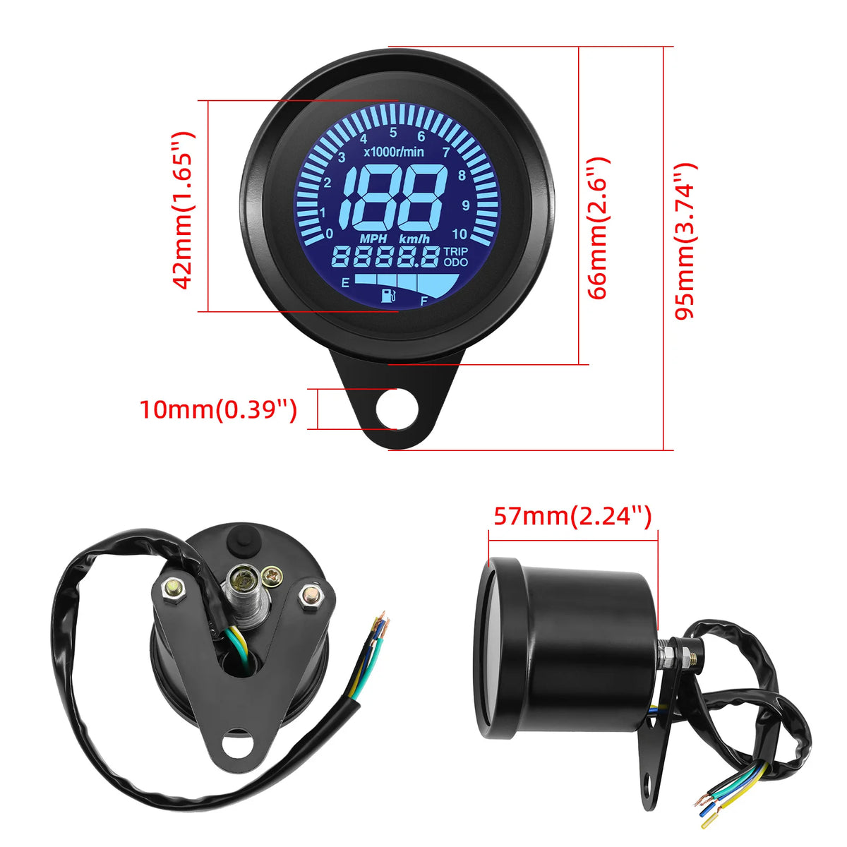 7 Color LED Motorcycle Speedometer Digital Moto Scooter — product photo 6 of 6