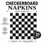 Black And White Plaid Napkin Happy Birthday Party — product photo 2 of 6