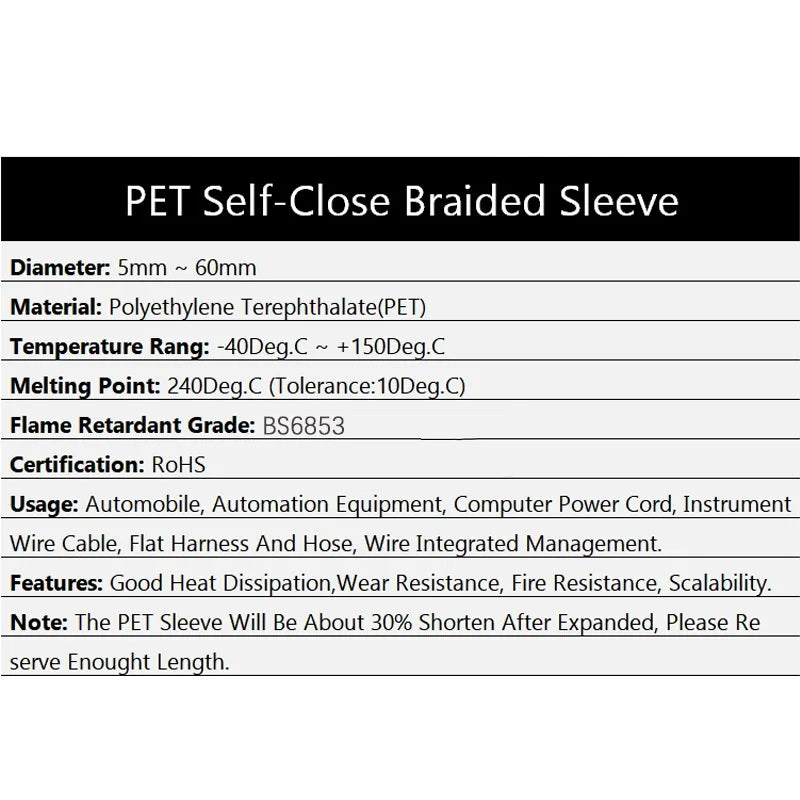 Self Closing PET Expandable Braided Sleeve Insulated Wrap — product photo 2 of 6