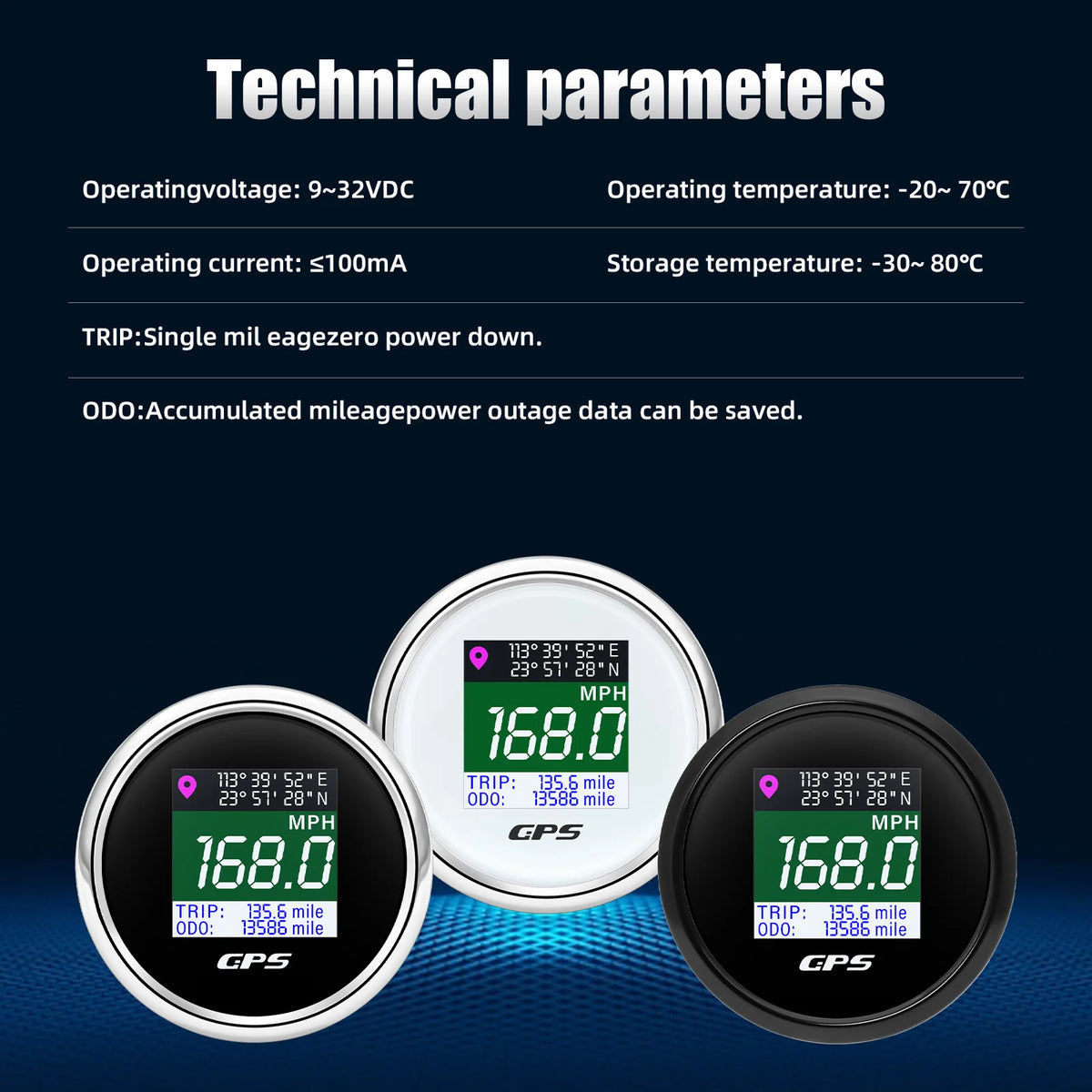 52mm TFT GPS Speedometer Digital Screen Speed Waterproof — product photo 3 of 6