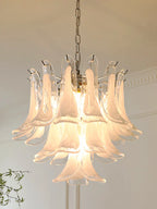 Pendant Glass White Flower Petal High Ceiling Chandeliers — product photo 5 of 6