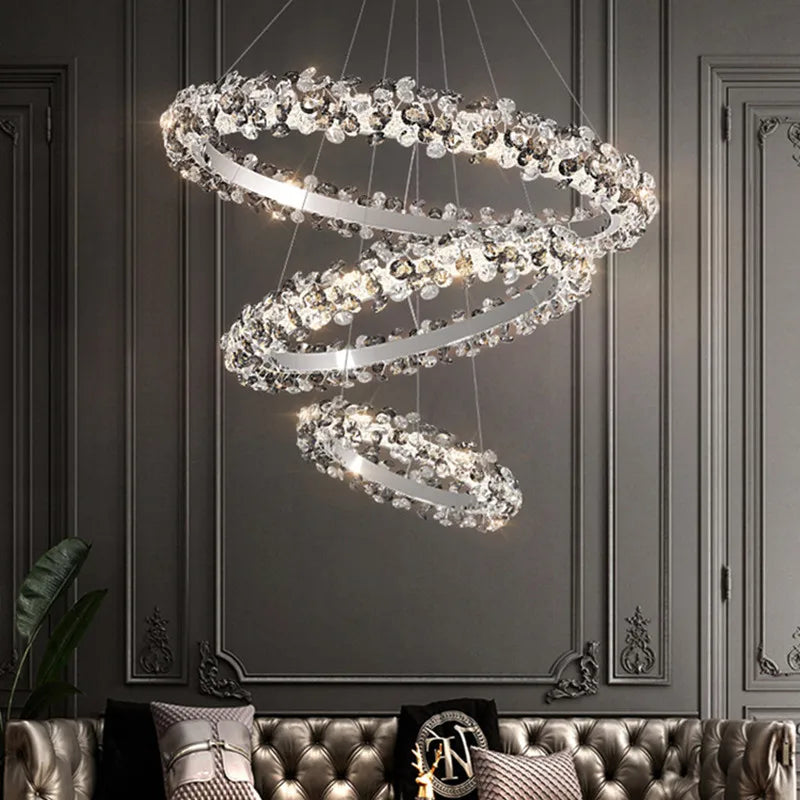 Mordern Luxury Sun Flower Crystal Rings Chandeliers For — main product photo
