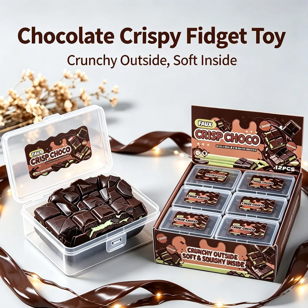 Crispy Squishy Toy Set｜Chocolate Donut Macaron Crunchy Stress — main product photo