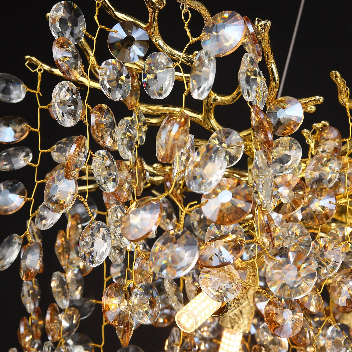 Chandelier With Crystals Lights Luxury Gold For Dining — product photo 6 of 6