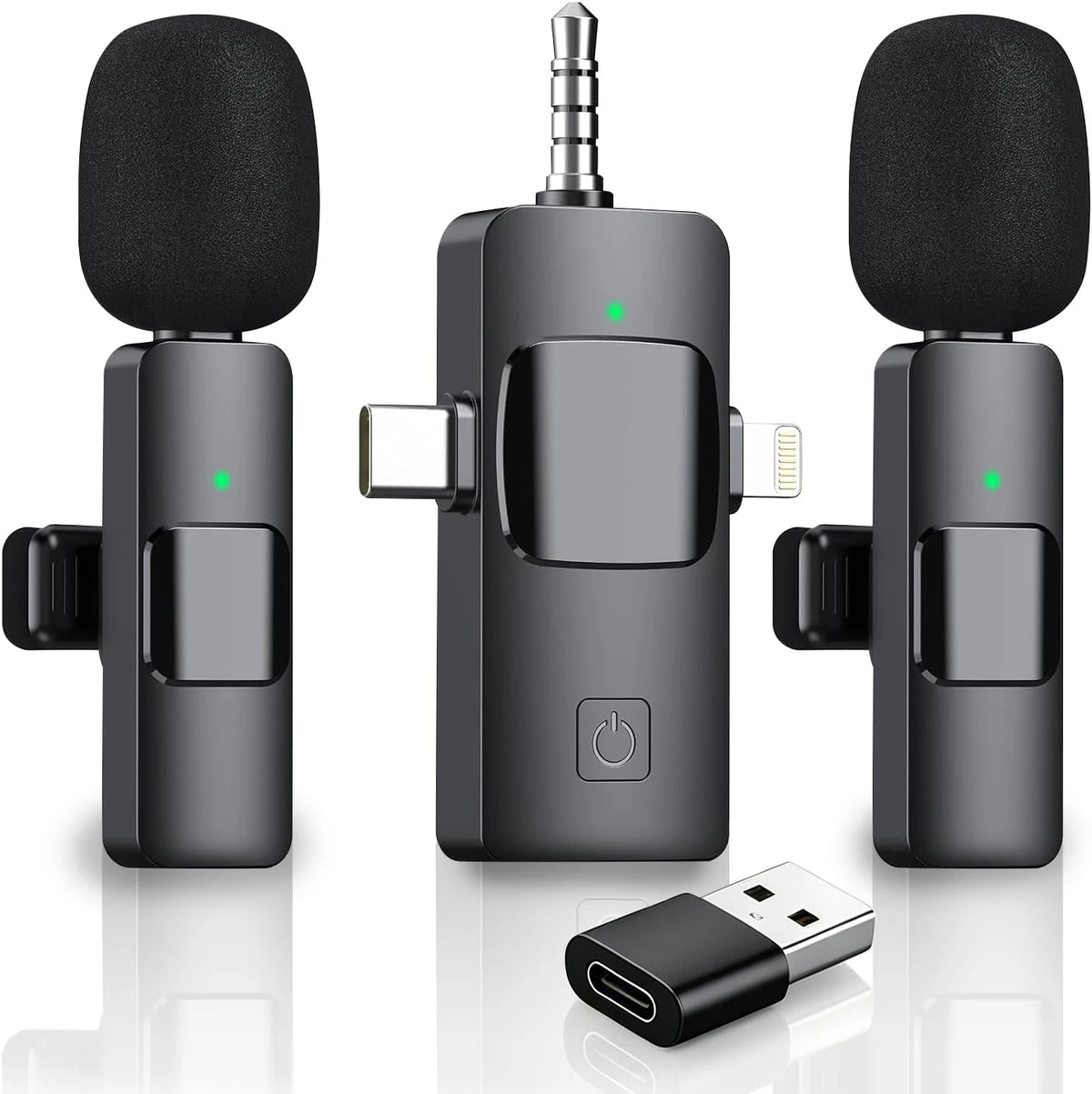 4-in-1 Dual Wireless Lavalier Microphone — main product photo