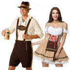 Traditional Couples Oktoberfest Costume Parade Tavern Bartender Waitress — main product photo