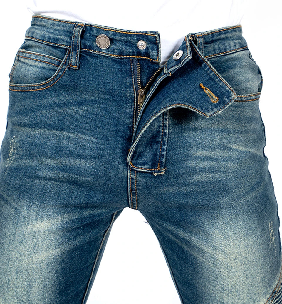 Men Motorcycle Jeans Built With Removable Insert Protective — product photo 3 of 6