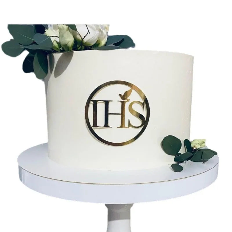 Ins Cross Christ Birthday Cake Topper Gold Acrylic — product photo 4 of 6