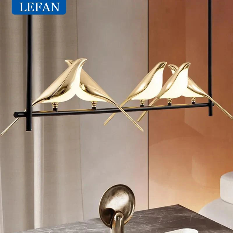Modern Luxury Magpie Led Ceiling Chandelier Creative Bird — product photo 5 of 6