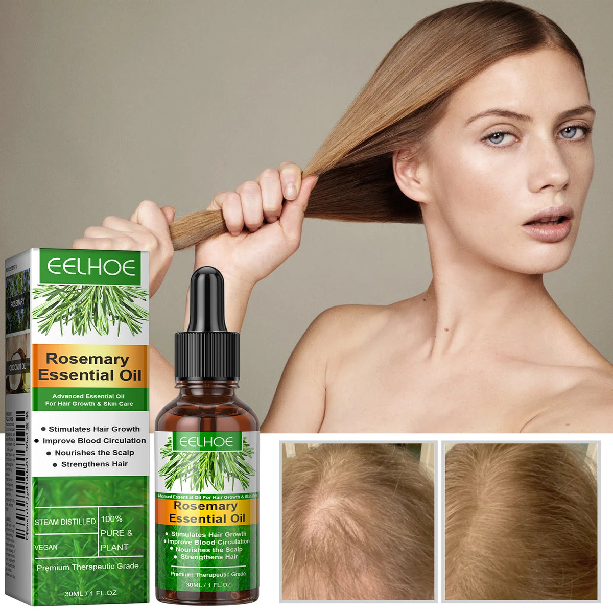 Natural and Pure Vegan Organic Stimulates Rosemary Essential