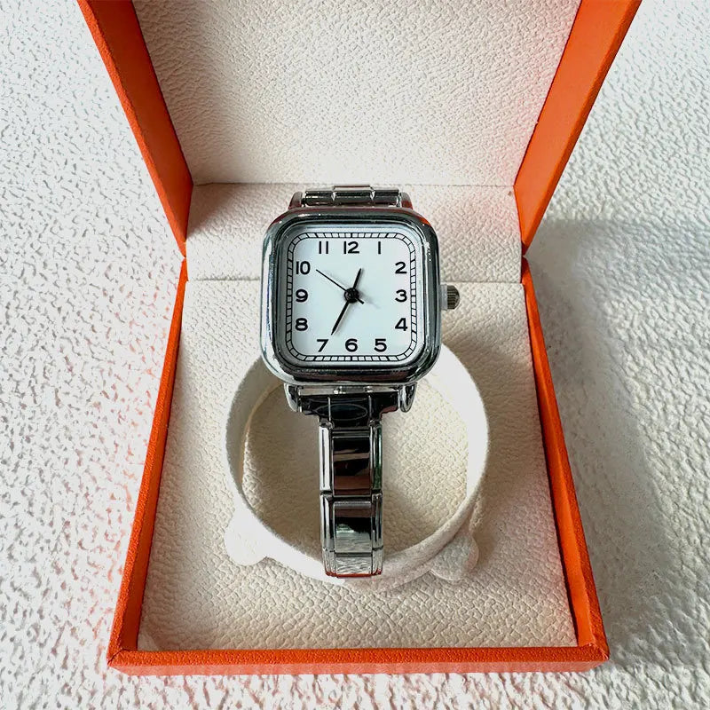 Unisex Elastic Stainless Steel Wristwatch Minimal Round Dial — product photo 3 of 6
