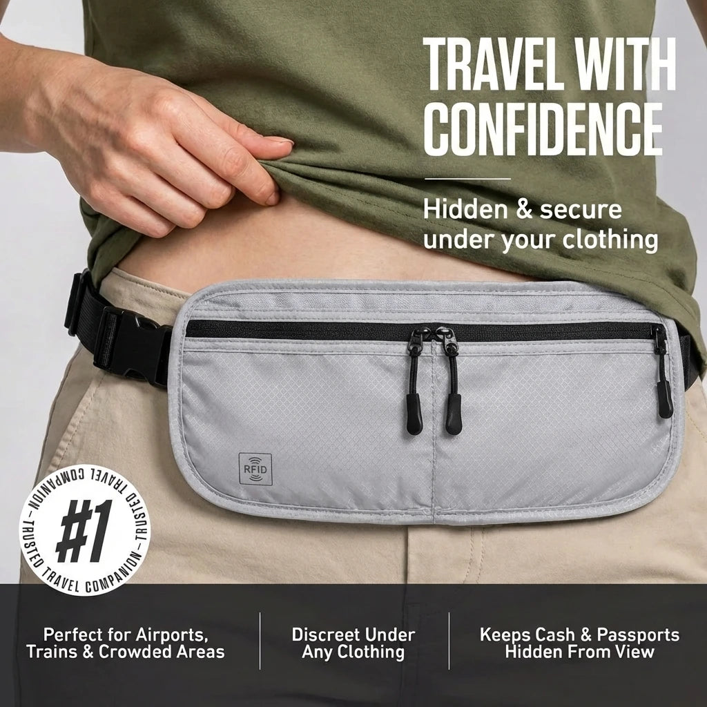 Premium RFID Blocking Travel Waist Pouch — main product photo