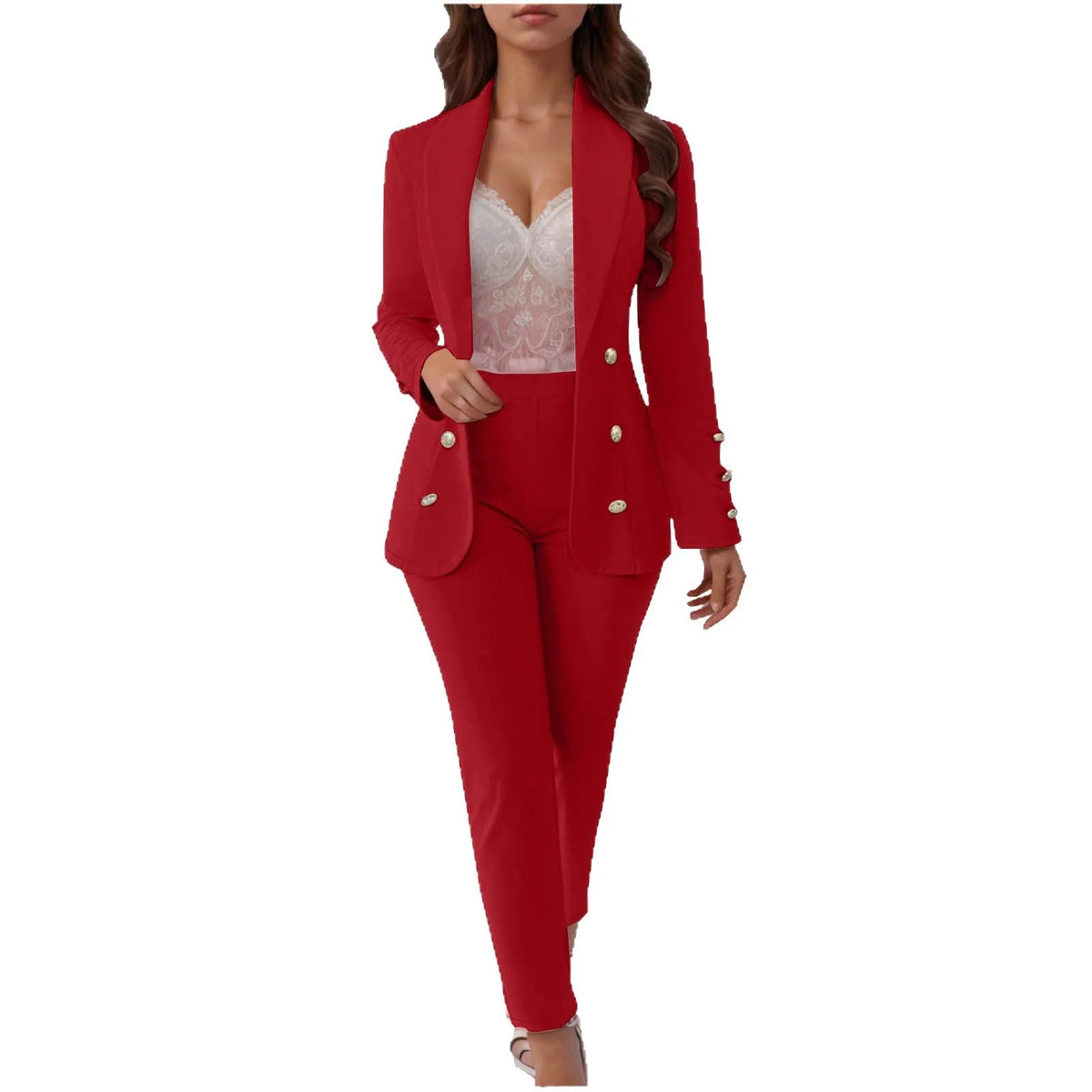 Autumn 2025 Womens Lapel Button Solid Color Long — product photo 6 of 6