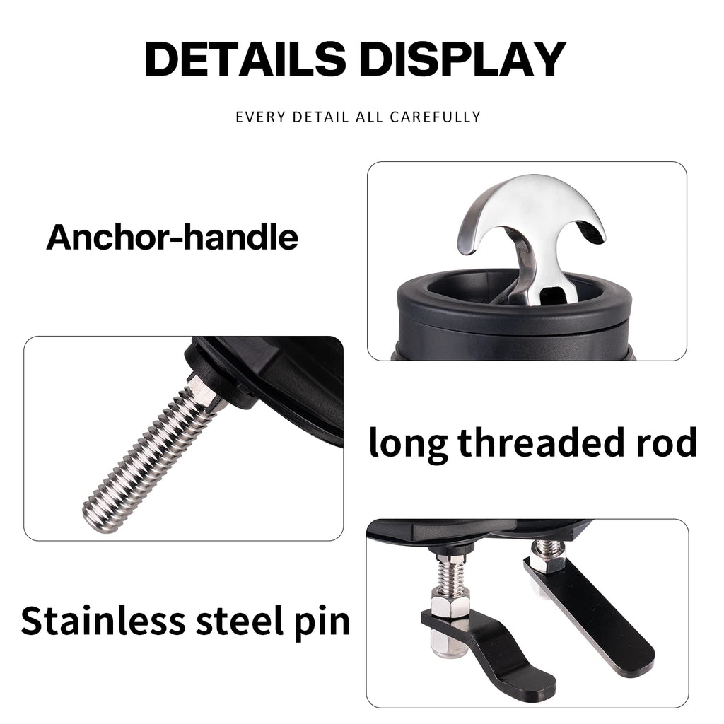 Anchor Handle Lid Lock Flush Pull Latch with — product photo 5 of 6