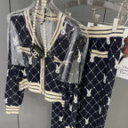 Autumn Knitted Women Suit Knitted Fashion Socialite V-neck — product photo 3 of 6