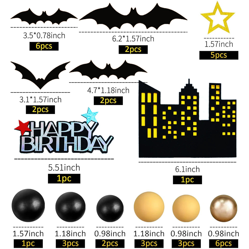 37 PCS Bat Cake Topper Happy Birthday Cake — product photo 2 of 6