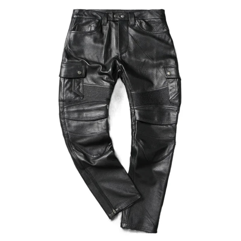Motorcycle Pant Genuine Cowhide Leather Trousers Mens Riding — product photo 2 of 6