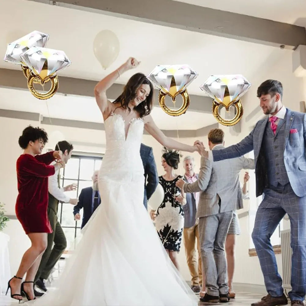 2pcs Diamond Ring Aluminum Balloon — product photo 5 of 5