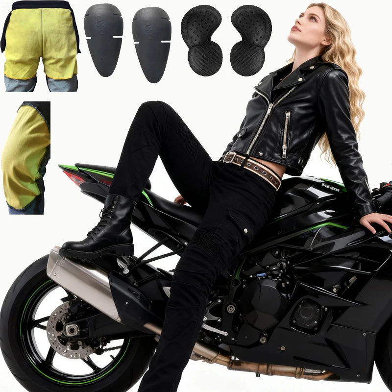 Kevlar Motorcycle Jeans for Women Aramid Riding Pants — main product photo