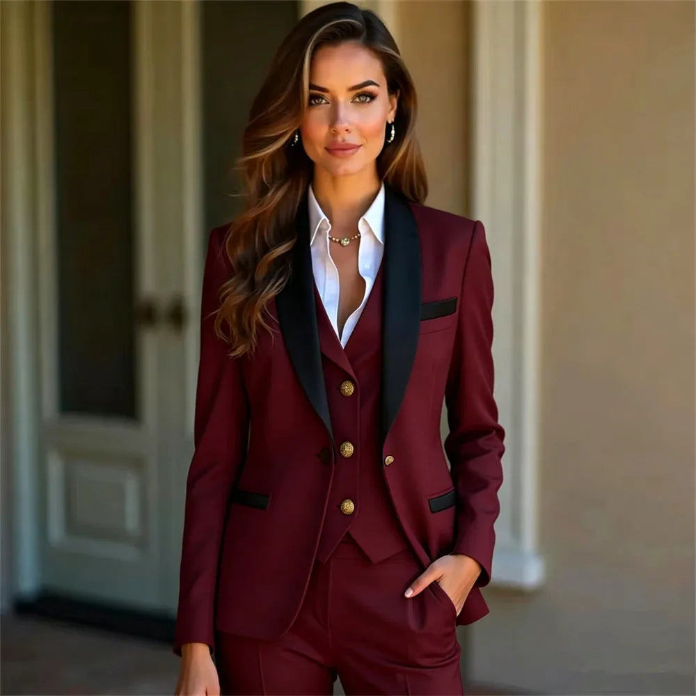 Women’s 3-Piece Suit Women Tuxedo Suit Blazer Dress — product photo 2 of 6