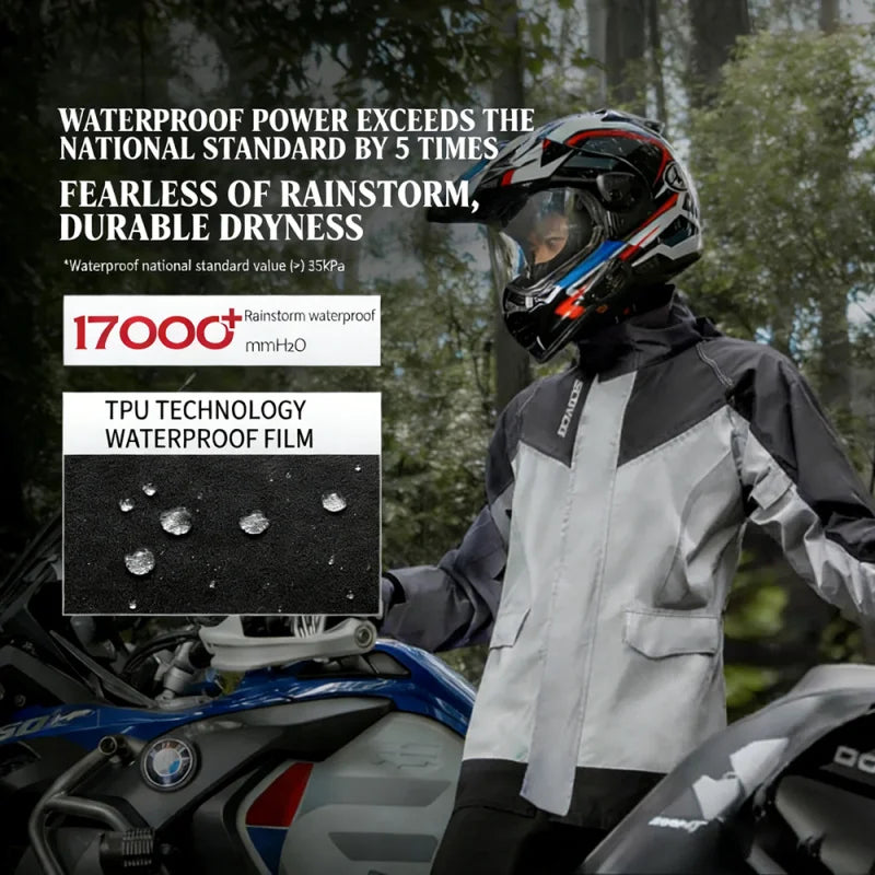 SCOYCO Motorcycle Raincoat Suit Men Rainstorm Prevention Split — product photo 3 of 6