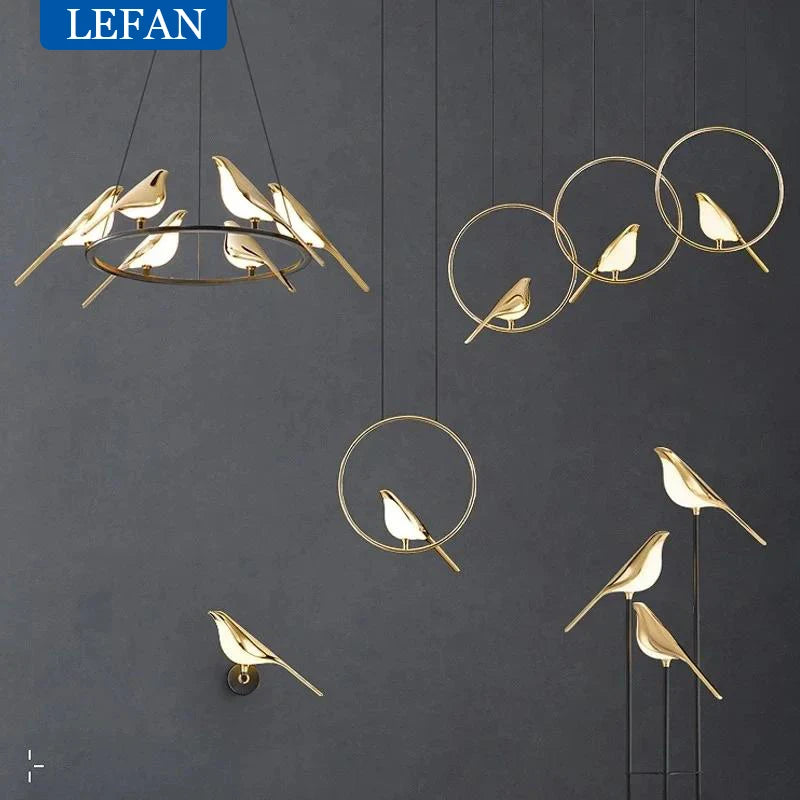 Modern Luxury Magpie Led Ceiling Chandelier Creative Bird — product photo 6 of 6