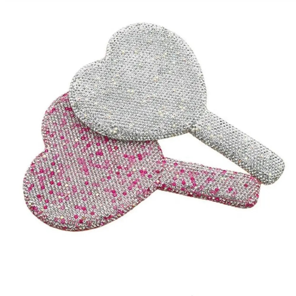 Cute Rhinestone Makeup Mirror Round Square Heart Shape — product photo 4 of 6