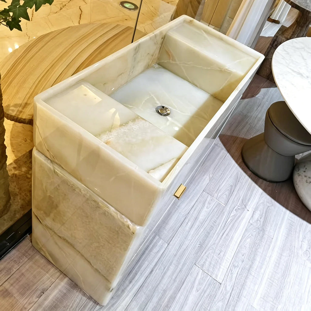 #￥Wholesale Luxury Bathroom Vanity Cabinet with Sink Natural — product photo 4 of 5