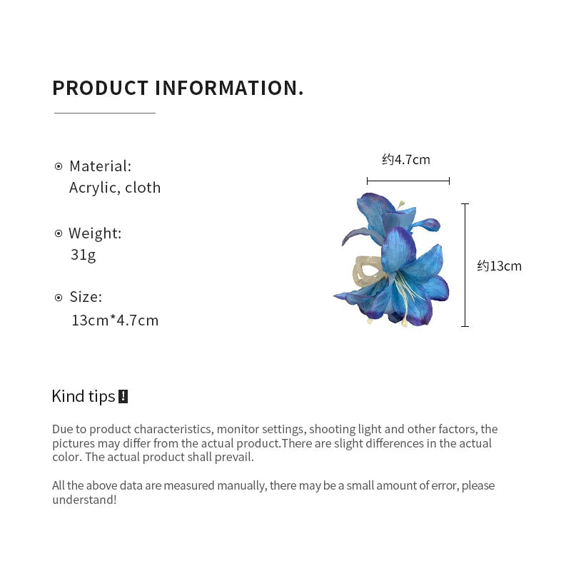 Super Fairy Emulational Lily Flower Hair Claw Clips — product photo 6 of 6