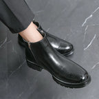 Double Zipper Casual Leather Luxury Brogue Mens Designer