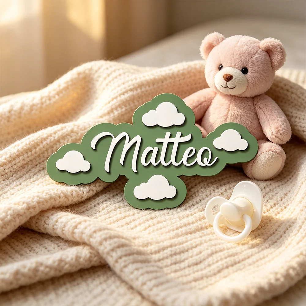 1pc Cloud Shaped Wooden Name Tag — product photo 3 of 6