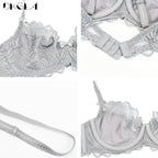 Hollow Lace Bra Sets Transparent Embroidery Underwear Sexy — product photo 6 of 6