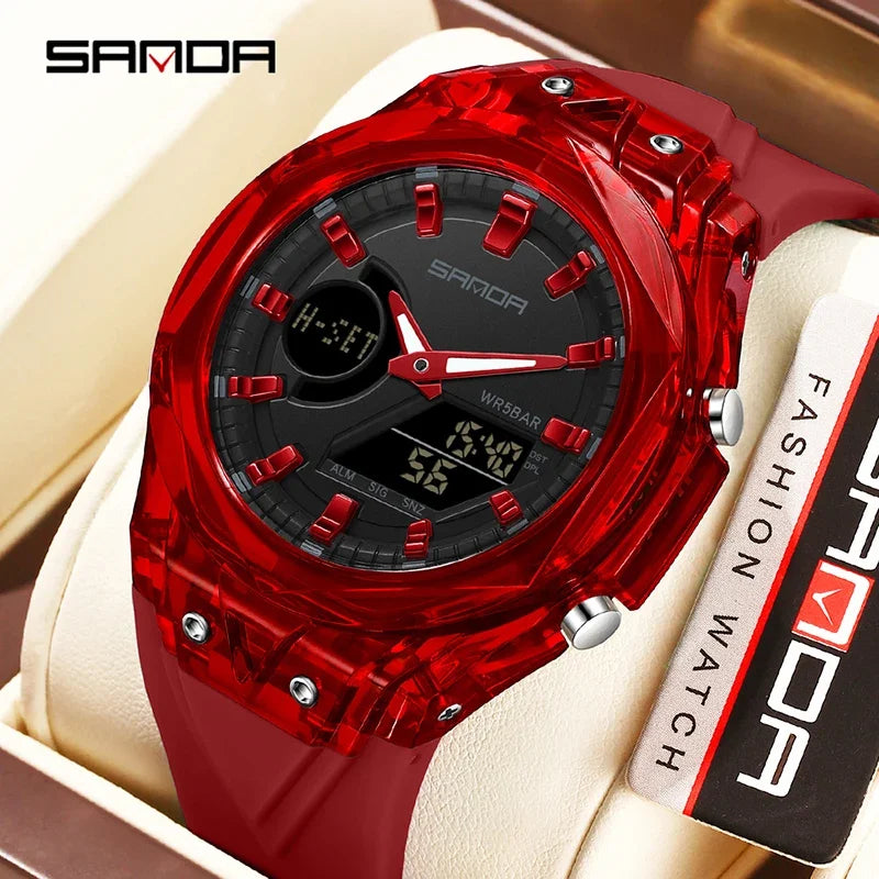 SANDA Fashion Electronic Quartz Watches for Man Dual — main product photo