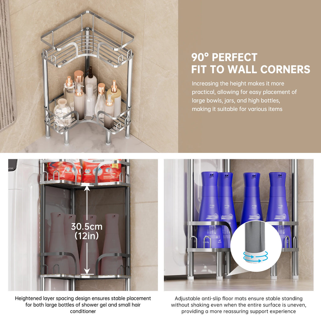 1Pc Stainless Steel Storage Rack for Shower Room — product photo 4 of 6