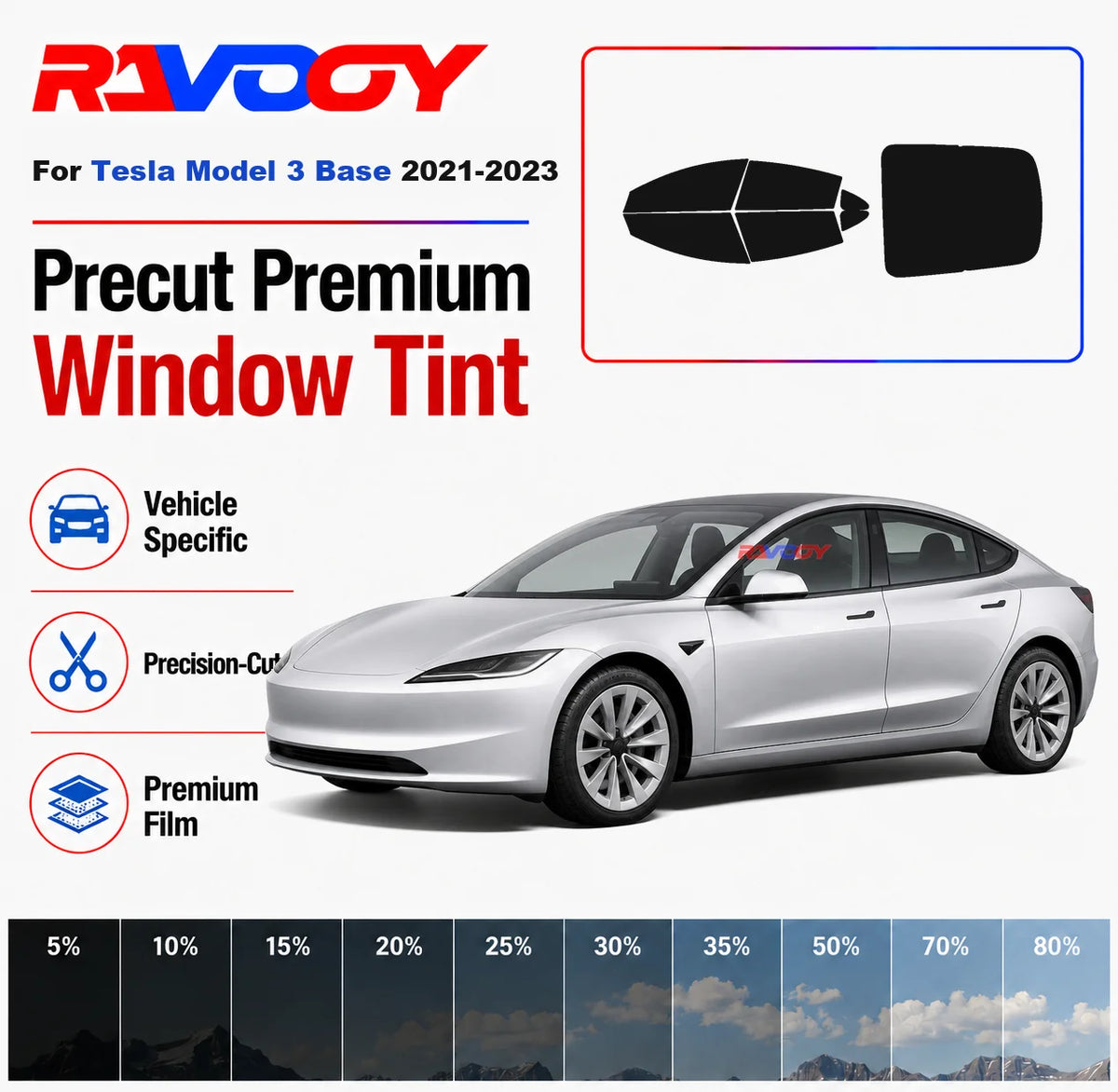 Premium Precut Window Tint Kit Front Rear Windows — main product photo