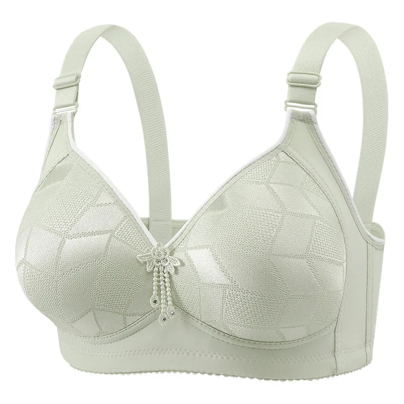 Smooth Plus-size Geometric Pattern Wireless Ladies' Solid Jacquard — main product photo