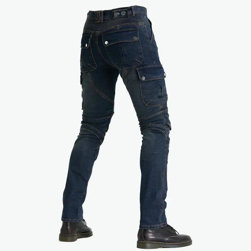 Men Multi Pocket Kevlar Motorcycle Riding Jeans Stretch — product photo 3 of 6